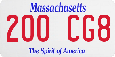 MA license plate 200CG8