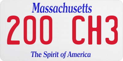 MA license plate 200CH3