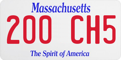 MA license plate 200CH5