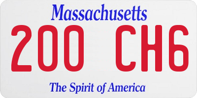 MA license plate 200CH6