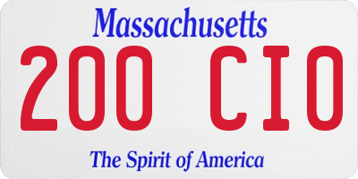 MA license plate 200CI0