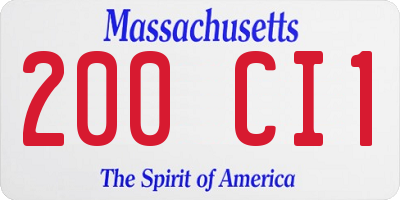 MA license plate 200CI1