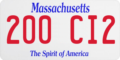 MA license plate 200CI2