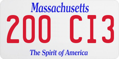 MA license plate 200CI3