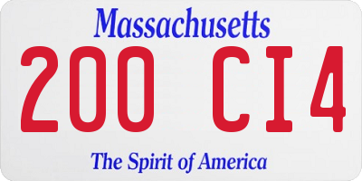 MA license plate 200CI4