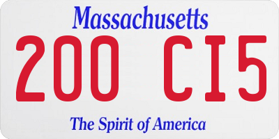 MA license plate 200CI5