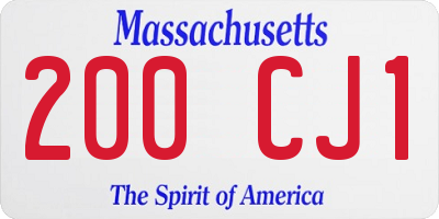 MA license plate 200CJ1