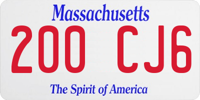 MA license plate 200CJ6