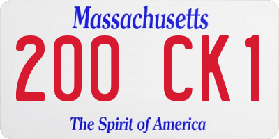 MA license plate 200CK1
