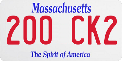 MA license plate 200CK2