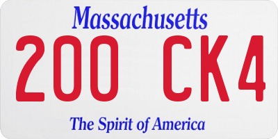 MA license plate 200CK4
