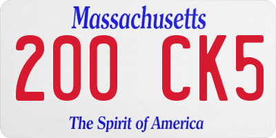 MA license plate 200CK5
