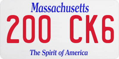 MA license plate 200CK6