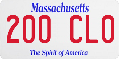 MA license plate 200CL0