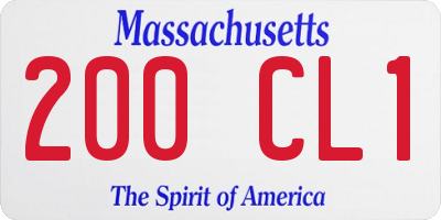 MA license plate 200CL1