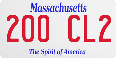 MA license plate 200CL2