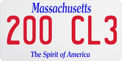 MA license plate 200CL3