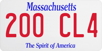 MA license plate 200CL4
