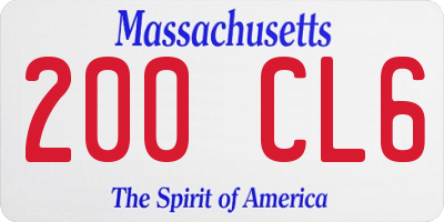 MA license plate 200CL6