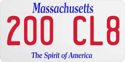 MA license plate 200CL8