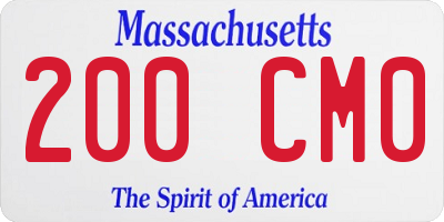 MA license plate 200CM0