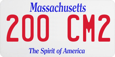 MA license plate 200CM2