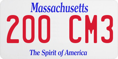 MA license plate 200CM3