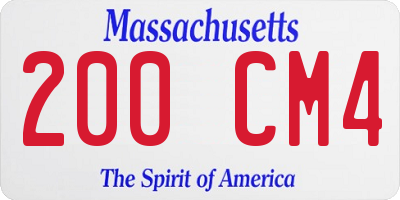 MA license plate 200CM4