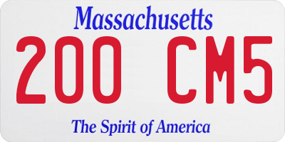 MA license plate 200CM5