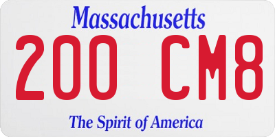 MA license plate 200CM8