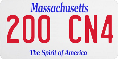 MA license plate 200CN4