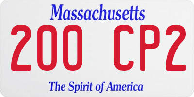 MA license plate 200CP2