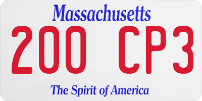 MA license plate 200CP3