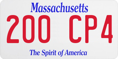 MA license plate 200CP4