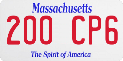 MA license plate 200CP6