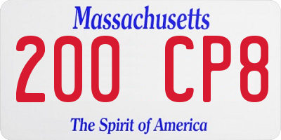 MA license plate 200CP8
