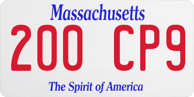 MA license plate 200CP9