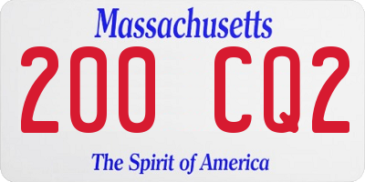 MA license plate 200CQ2