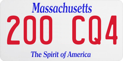 MA license plate 200CQ4