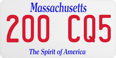 MA license plate 200CQ5