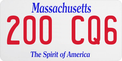 MA license plate 200CQ6