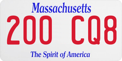 MA license plate 200CQ8