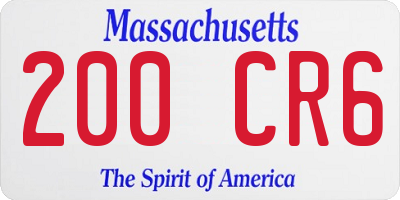 MA license plate 200CR6