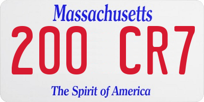 MA license plate 200CR7