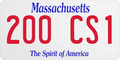 MA license plate 200CS1