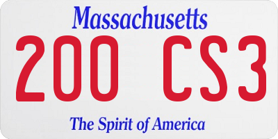 MA license plate 200CS3