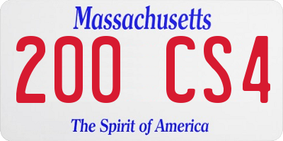 MA license plate 200CS4