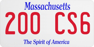 MA license plate 200CS6