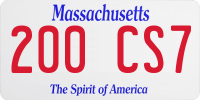 MA license plate 200CS7