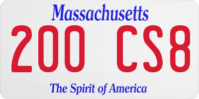 MA license plate 200CS8